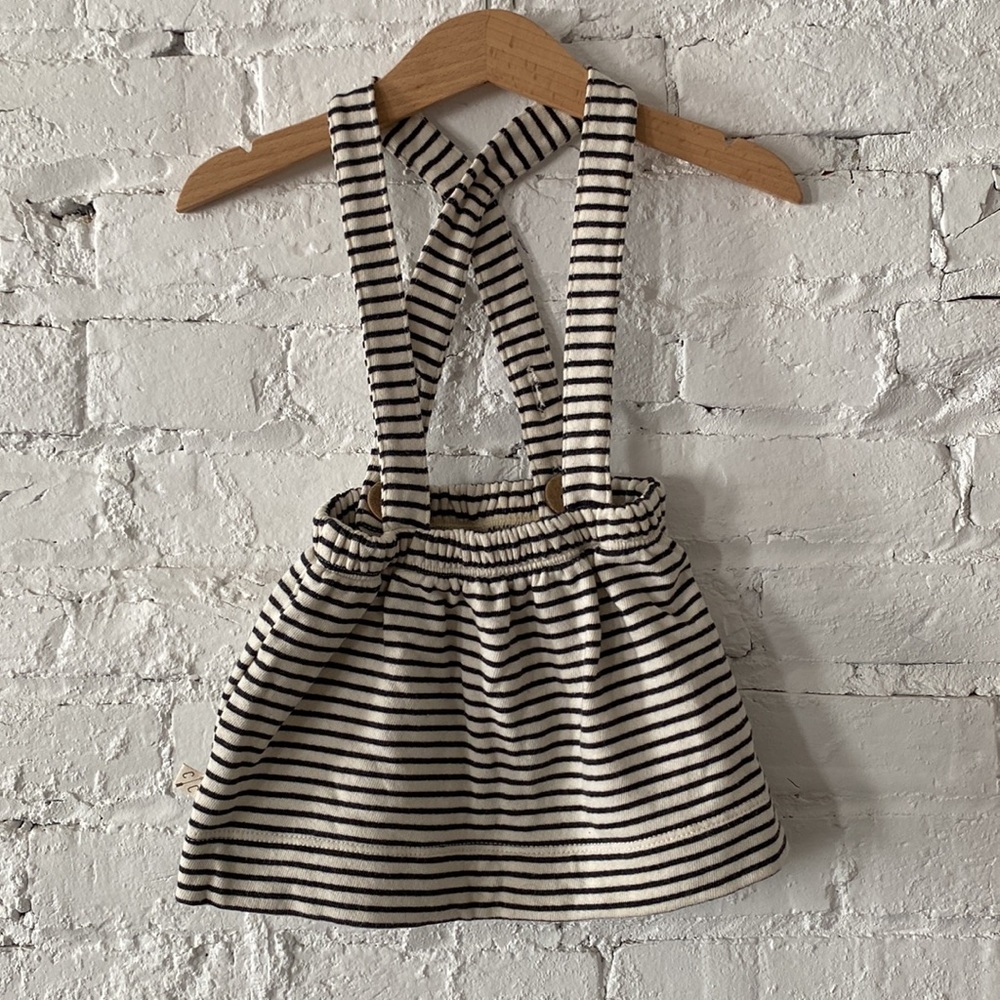 Childhoods Natural Stripe Suspender Skirt